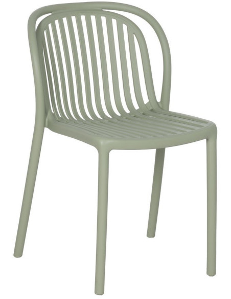 Chaise de jardin moderne en Polypropylène Vert Estia (Lot de 4) - 1