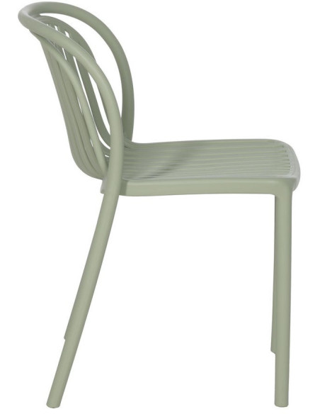 Chaise de jardin moderne en Polypropylène Vert Estia (Lot de 4) - 2