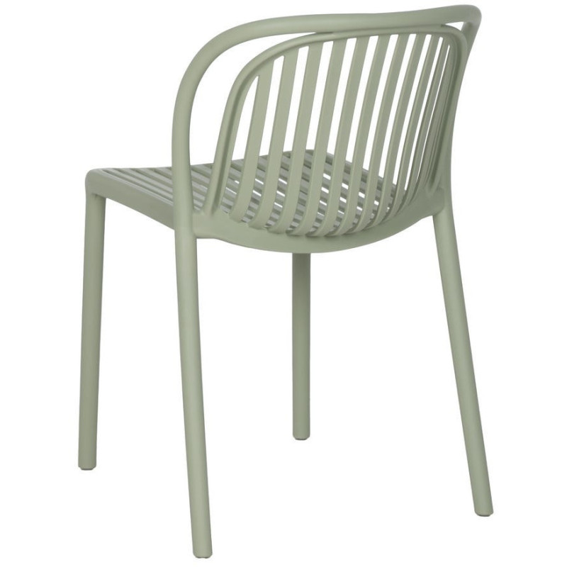 Chaise de jardin moderne en Polypropylène Vert Estia (Lot de 4) - 3