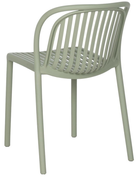 Chaise de jardin moderne en Polypropylène Vert Estia (Lot de 4) - 3