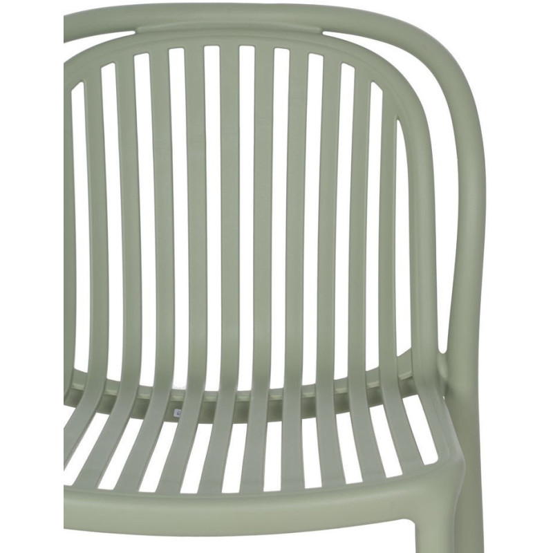 Chaise de jardin moderne en Polypropylène Vert Estia (Lot de 4) - 4