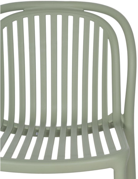 Chaise de jardin moderne en Polypropylène Vert Estia (Lot de 4) - 4