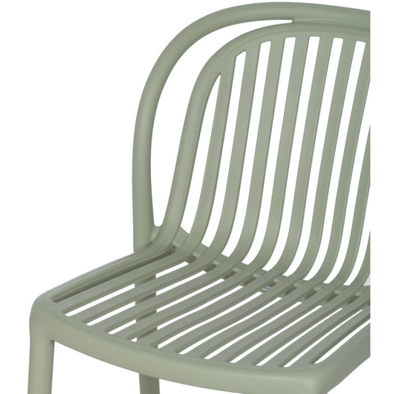 Chaise de jardin moderne en Polypropylène Vert Estia (Lot de 4) - 5