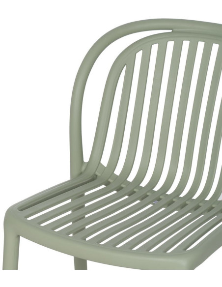 Chaise de jardin moderne en Polypropylène Vert Estia (Lot de 4) - 5