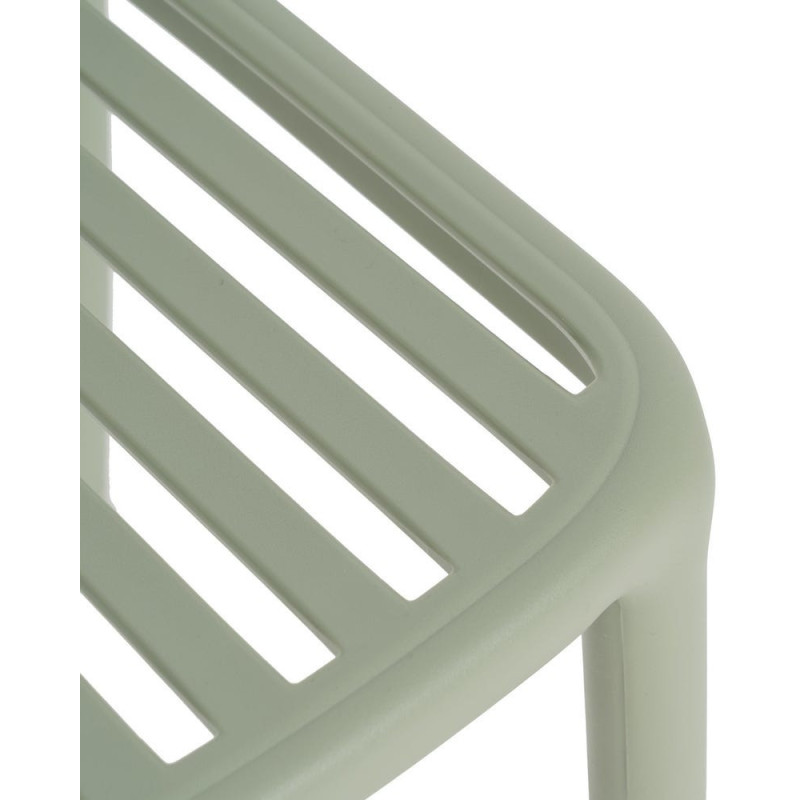 Chaise de jardin moderne en Polypropylène Vert Estia (Lot de 4) - 7