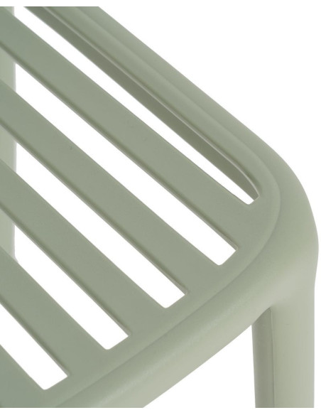 Chaise de jardin moderne en Polypropylène Vert Estia (Lot de 4) - 7