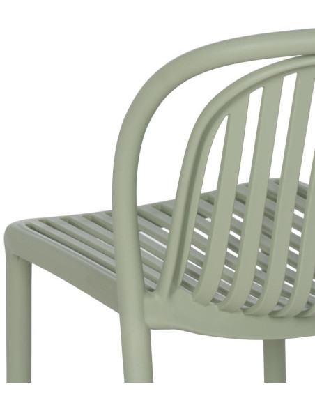 Chaise de jardin moderne en Polypropylène Vert Estia (Lot de 4) - 8