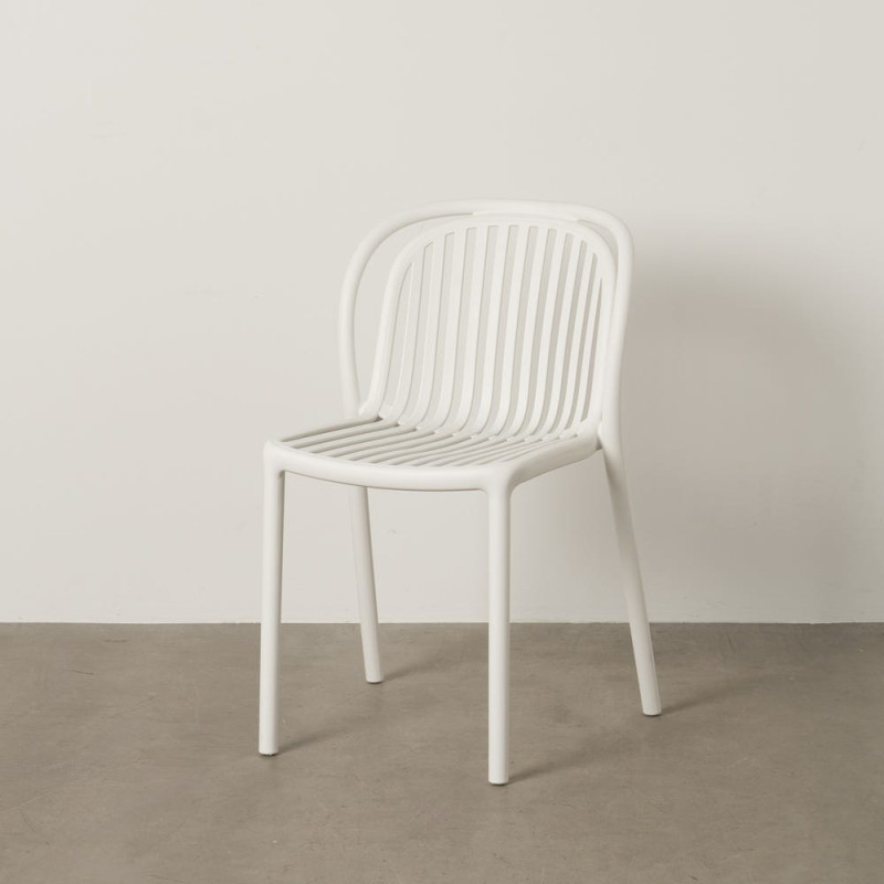 Chaise de jardin moderne en Polypropylène Blanc Estia (Lot de 4) - 11