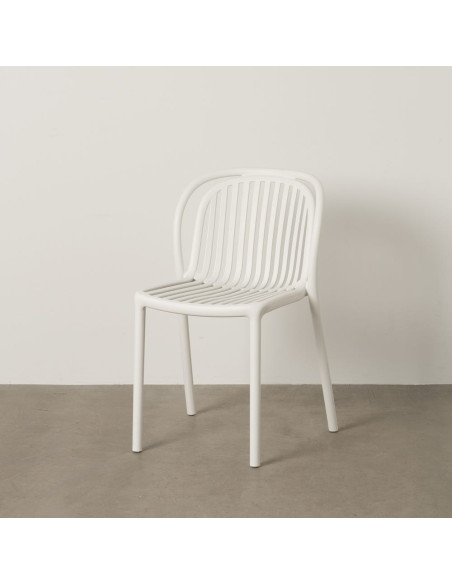 Chaise de jardin moderne en Polypropylène Blanc Estia (Lot de 4) - 11