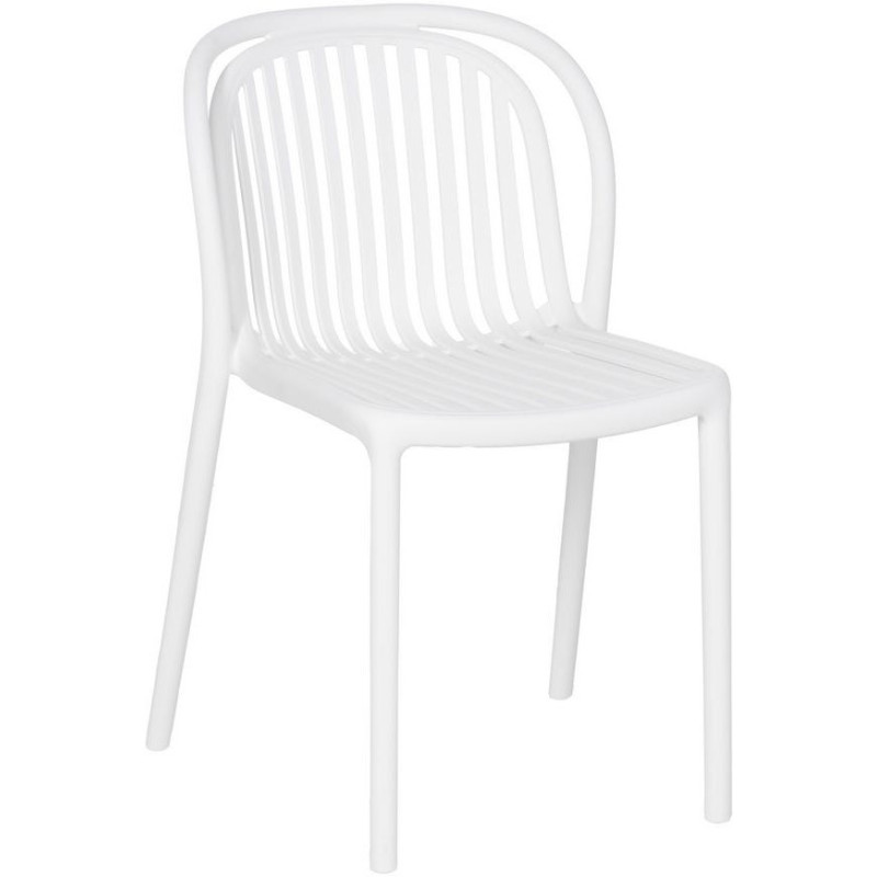 Chaise de jardin moderne en Polypropylène Blanc Estia (Lot de 4) - 1