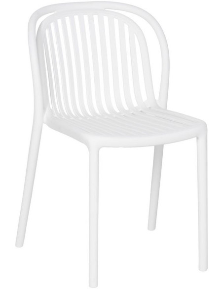 Chaise de jardin moderne en Polypropylène Blanc Estia (Lot de 4) - 1