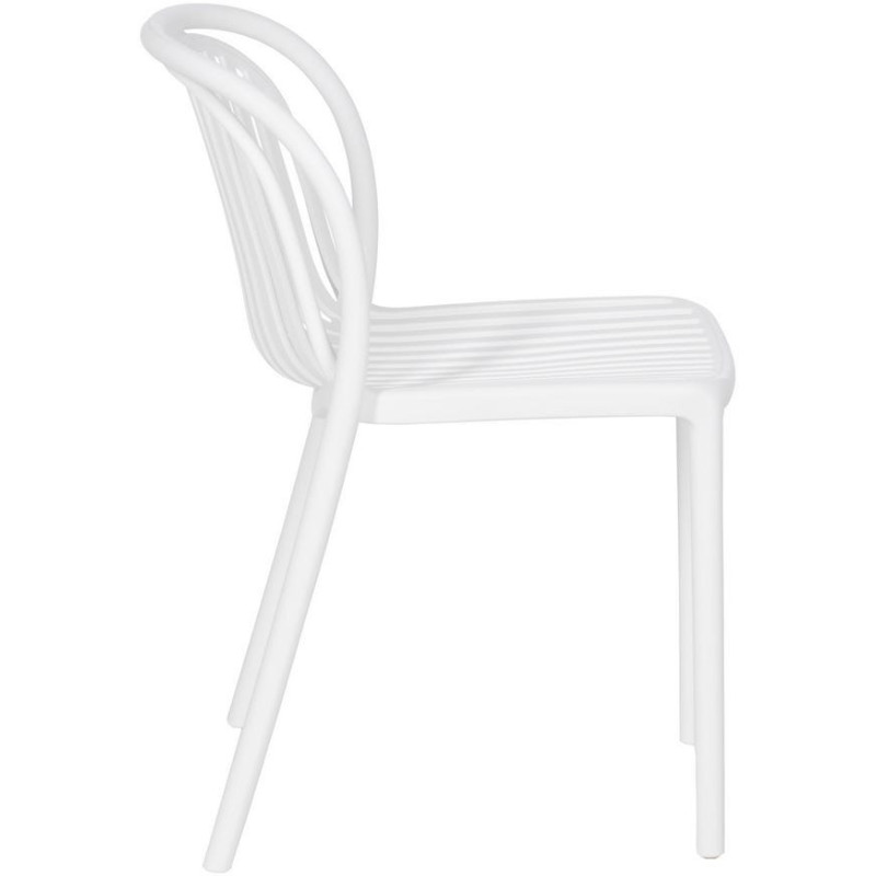 Chaise de jardin moderne en Polypropylène Blanc Estia (Lot de 4) - 2