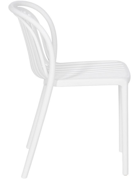Chaise de jardin moderne en Polypropylène Blanc Estia (Lot de 4) - 2