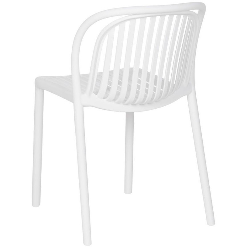 Chaise de jardin moderne en Polypropylène Blanc Estia (Lot de 4) - 3
