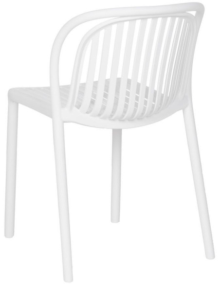 Chaise de jardin moderne en Polypropylène Blanc Estia (Lot de 4) - 3