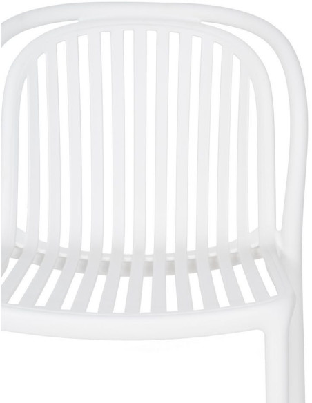 Chaise de jardin moderne en Polypropylène Blanc Estia (Lot de 4) - 4