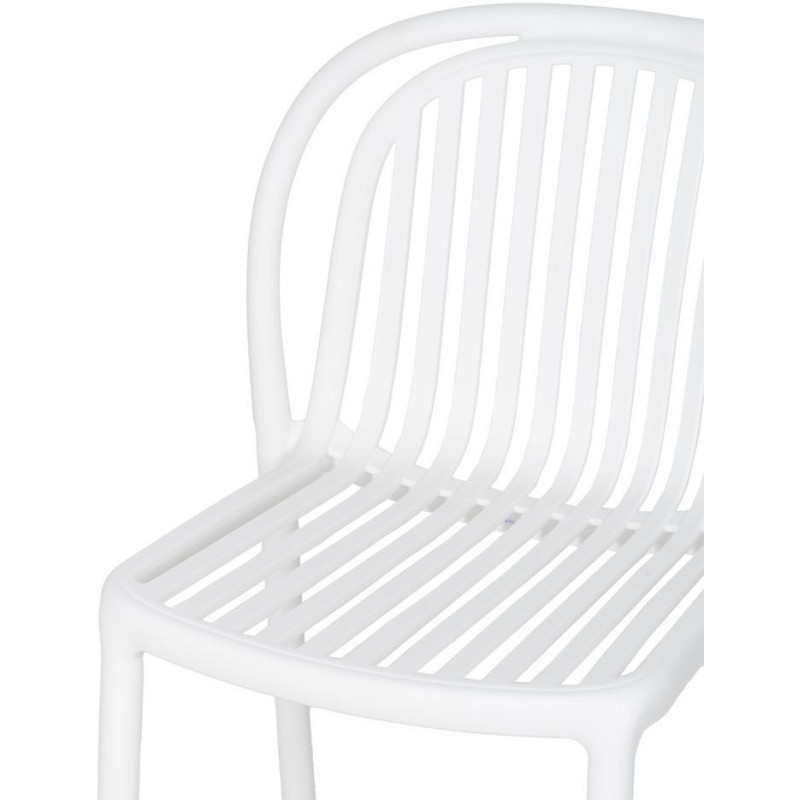 Chaise de jardin moderne en Polypropylène Blanc Estia (Lot de 4) - 5