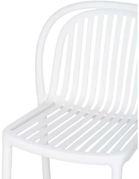 Chaise de jardin moderne en Polypropylène Blanc Estia (Lot de 4) - 5
