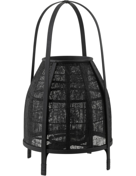 Lanterne photophore Ronde XL Diamètre 35 cm en Bambou Noir Hood - 1