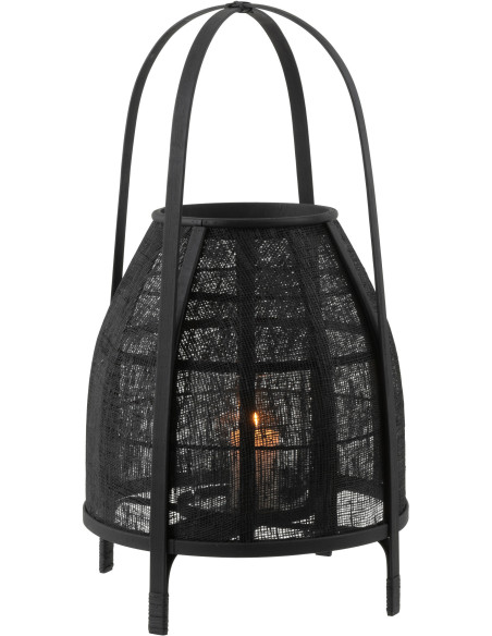 Lanterne photophore Ronde XL Diamètre 35 cm en Bambou Noir Hood - 3