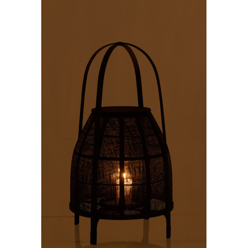 Lanterne photophore Ronde XL Diamètre 35 cm en Bambou Noir Hood - 4