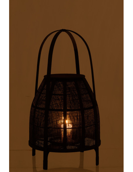 Lanterne photophore Ronde XL Diamètre 35 cm en Bambou Noir Hood - 4