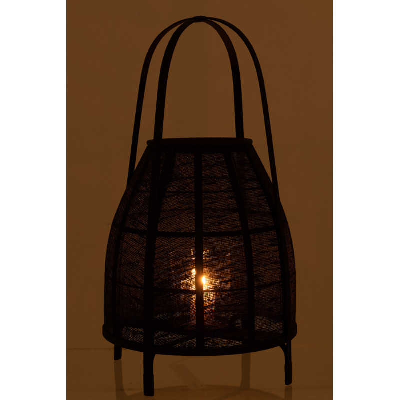 Lanterne photophore Ronde XXL Diamètre 38 cm en Bambou Noir Hood - 4
