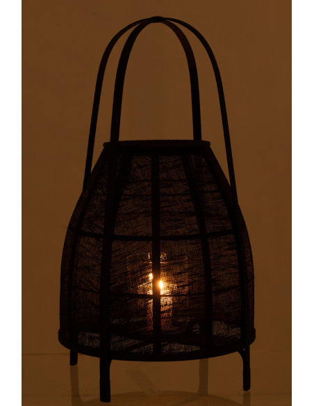 Lanterne photophore Ronde XXL Diamètre 38 cm en Bambou Noir Hood - 4
