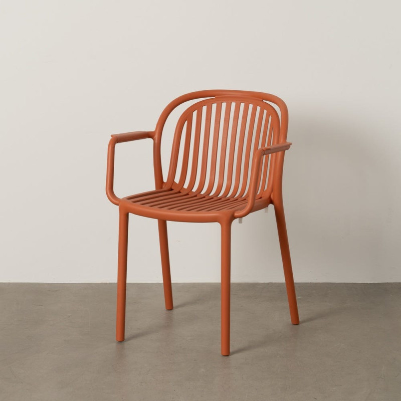 Fauteuil de table extérieur moderne en Polypropylène Terracotta Estia (Lot de 2) - 11