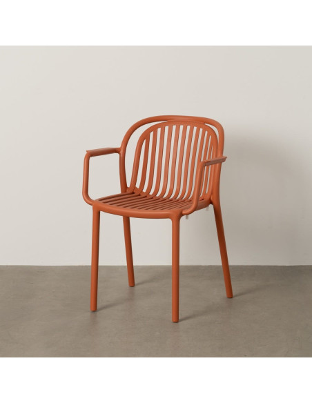 Fauteuil de table extérieur moderne en Polypropylène Terracotta Estia (Lot de 2) - 11
