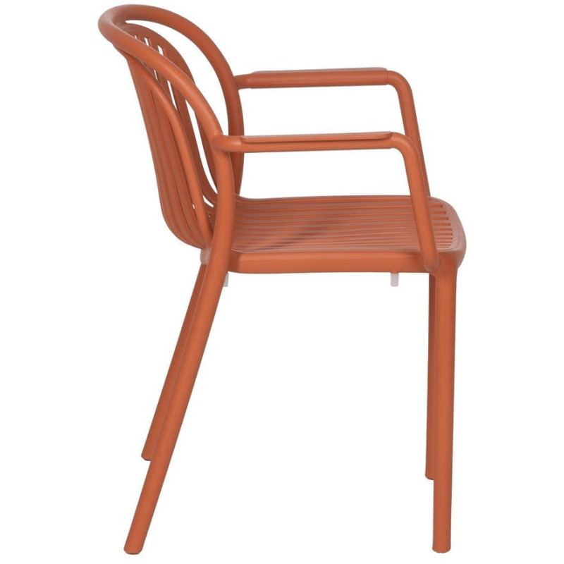 Fauteuil de table extérieur moderne en Polypropylène Terracotta Estia (Lot de 2) - 2
