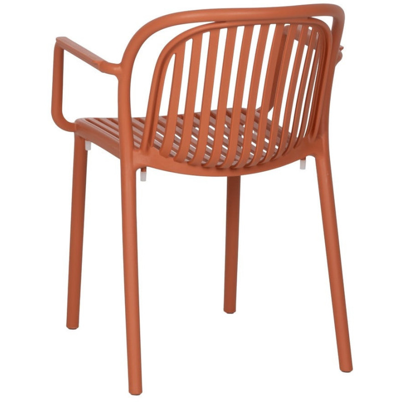 Fauteuil de table extérieur moderne en Polypropylène Terracotta Estia (Lot de 2) - 3