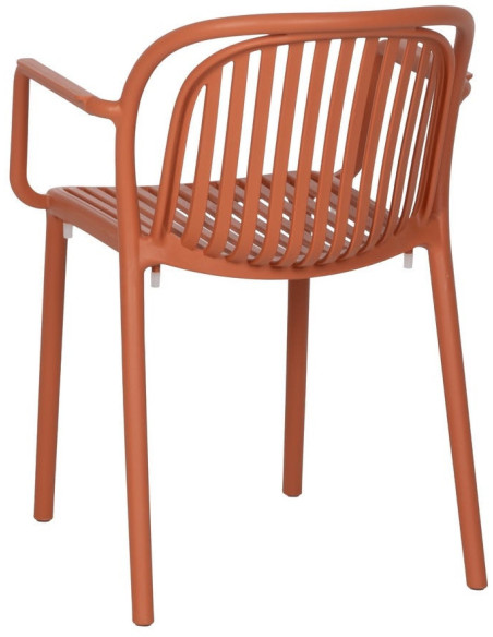 Fauteuil de table extérieur moderne en Polypropylène Terracotta Estia (Lot de 2) - 3