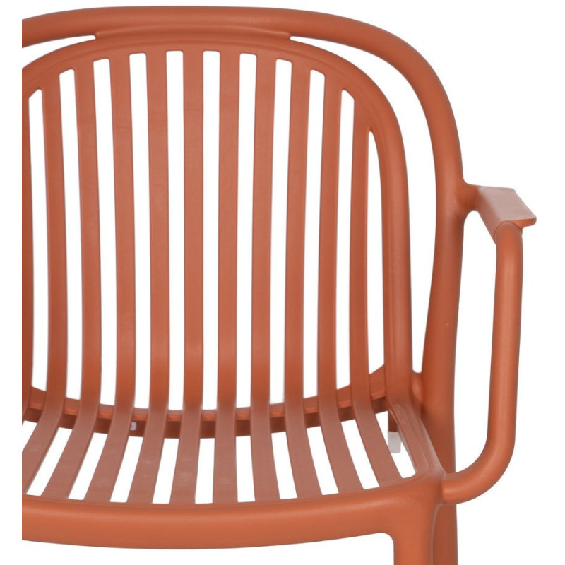 Fauteuil de table extérieur moderne en Polypropylène Terracotta Estia (Lot de 2) - 4
