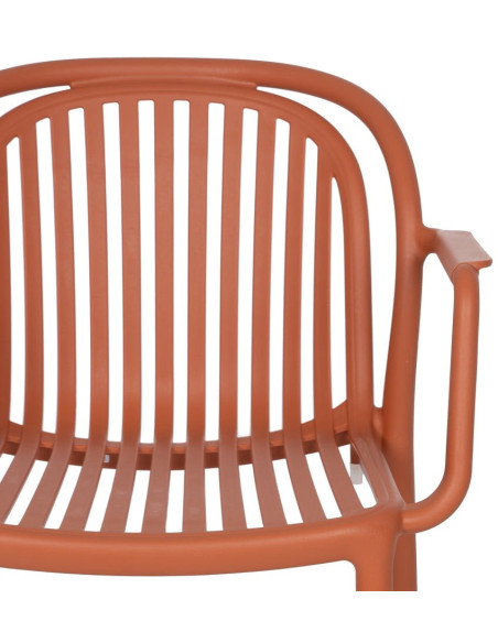 Fauteuil de table extérieur moderne en Polypropylène Terracotta Estia (Lot de 2) - 4