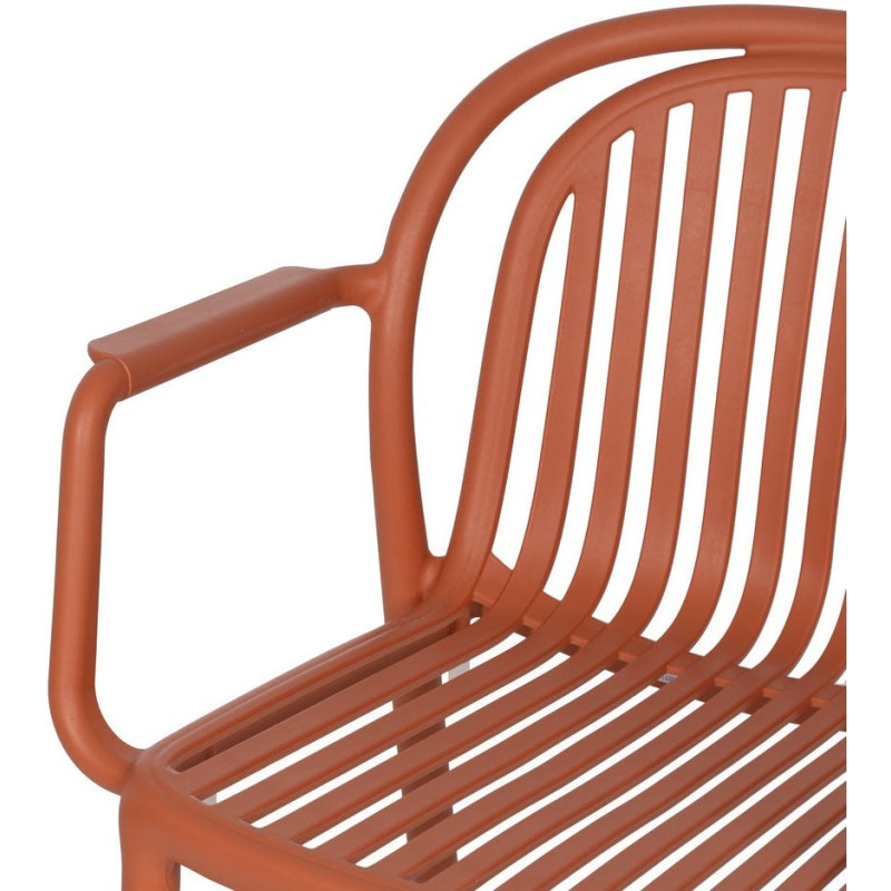 Fauteuil de table extérieur moderne en Polypropylène Terracotta Estia (Lot de 2) - 5