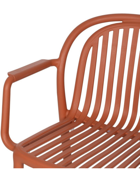 Fauteuil de table extérieur moderne en Polypropylène Terracotta Estia (Lot de 2) - 5