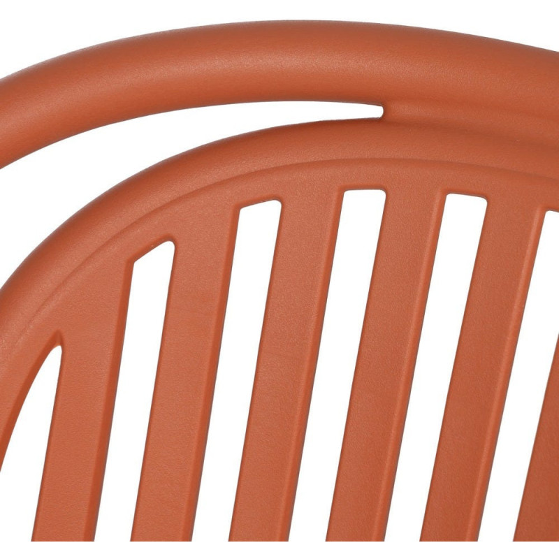 Fauteuil de table extérieur moderne en Polypropylène Terracotta Estia (Lot de 2) - 6