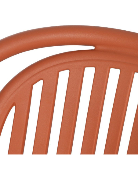 Fauteuil de table extérieur moderne en Polypropylène Terracotta Estia (Lot de 2) - 6