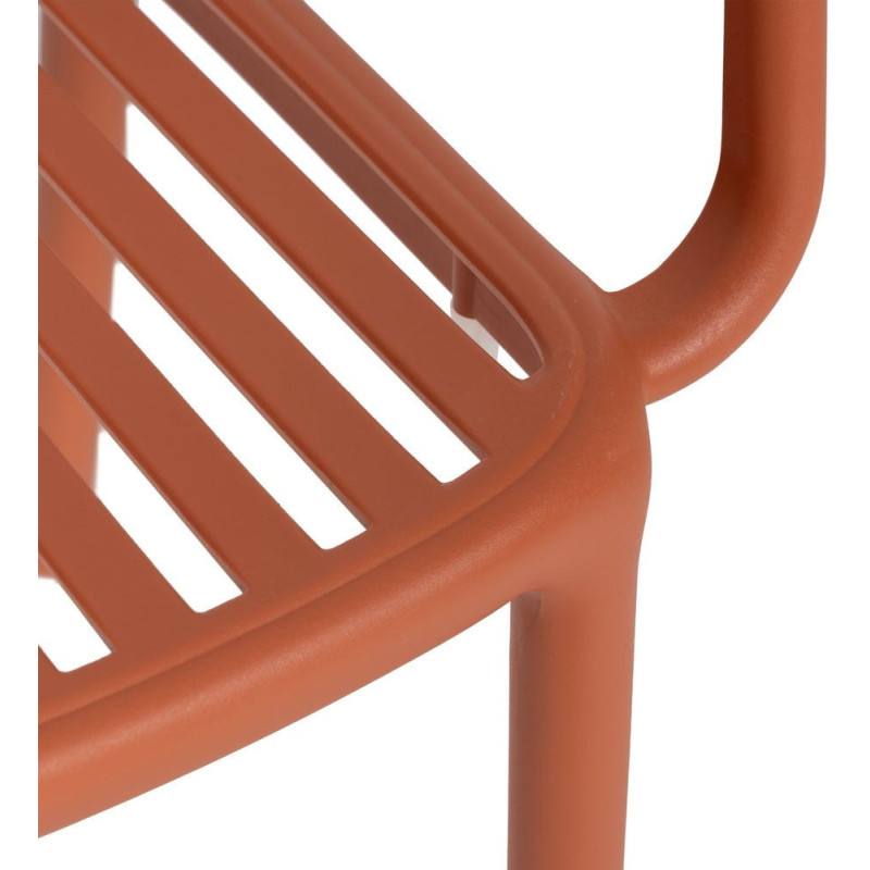 Fauteuil de table extérieur moderne en Polypropylène Terracotta Estia (Lot de 2) - 7