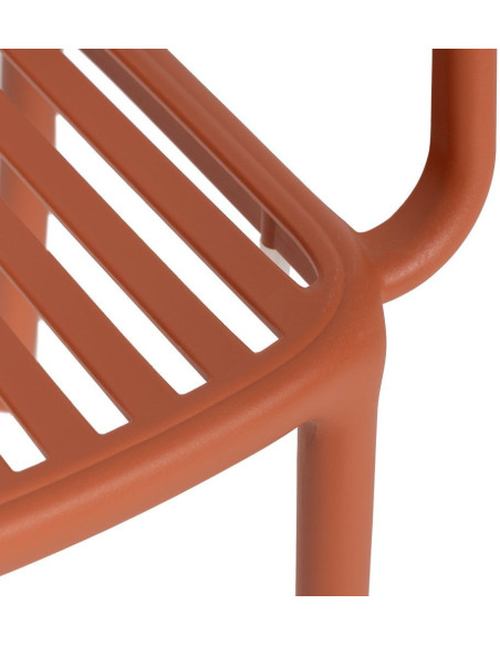 Fauteuil de table extérieur moderne en Polypropylène Terracotta Estia (Lot de 2) - 7