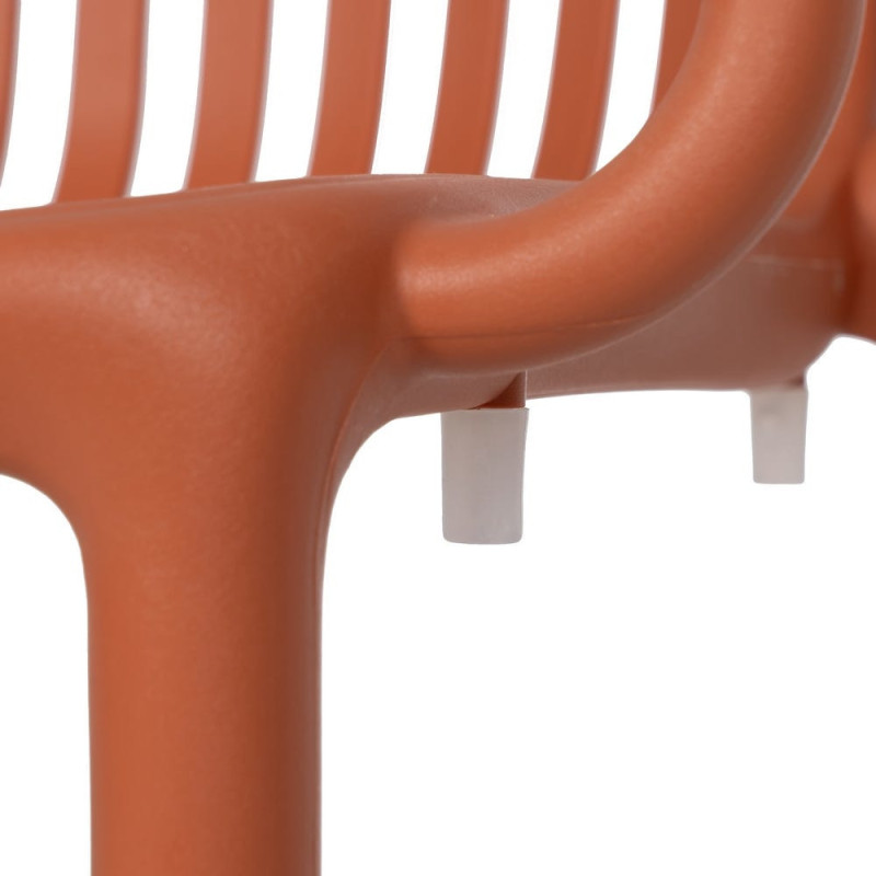 Fauteuil de table extérieur moderne en Polypropylène Terracotta Estia (Lot de 2) - 8