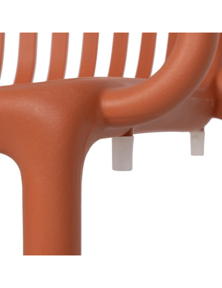 Fauteuil de table extérieur moderne en Polypropylène Terracotta Estia (Lot de 2) - 8