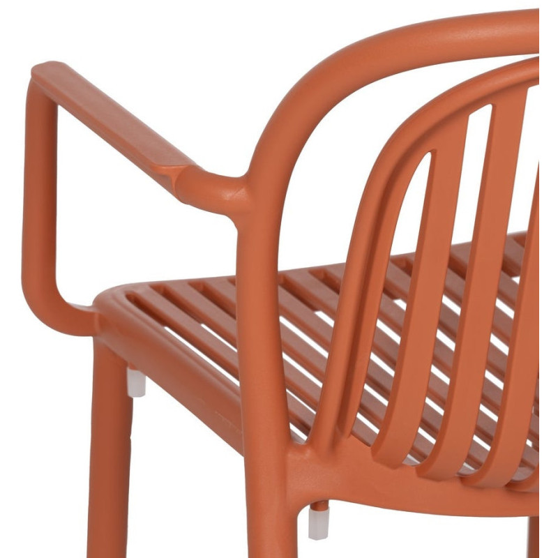 Fauteuil de table extérieur moderne en Polypropylène Terracotta Estia (Lot de 2) - 9
