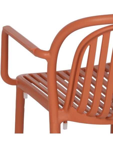Fauteuil de table extérieur moderne en Polypropylène Terracotta Estia (Lot de 2) - 9