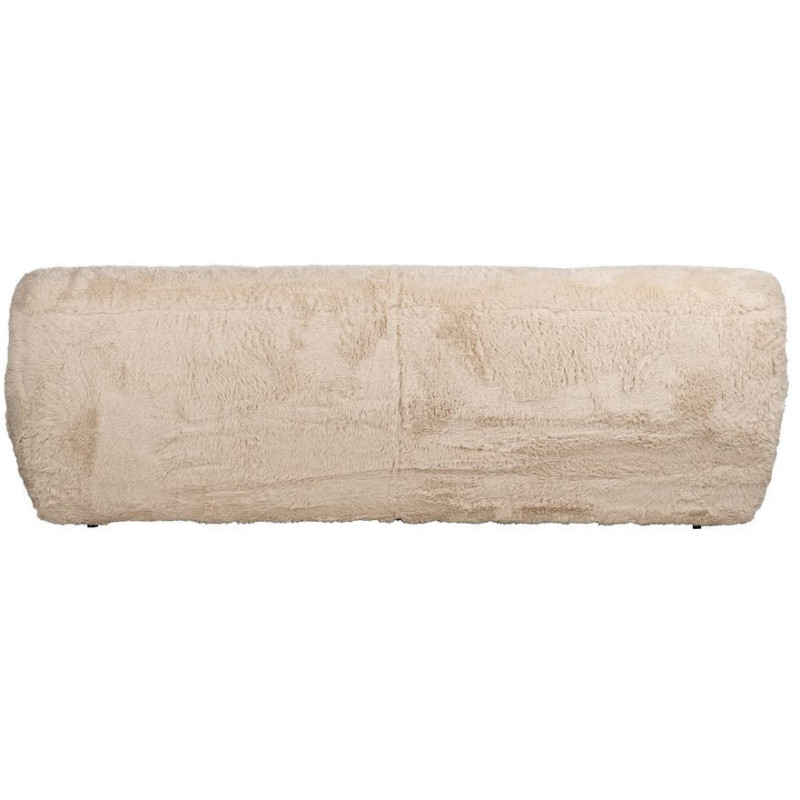 Canapé original Bouclette 3 places en Tissu Beige Bouclé Bois MDF Unai - 3