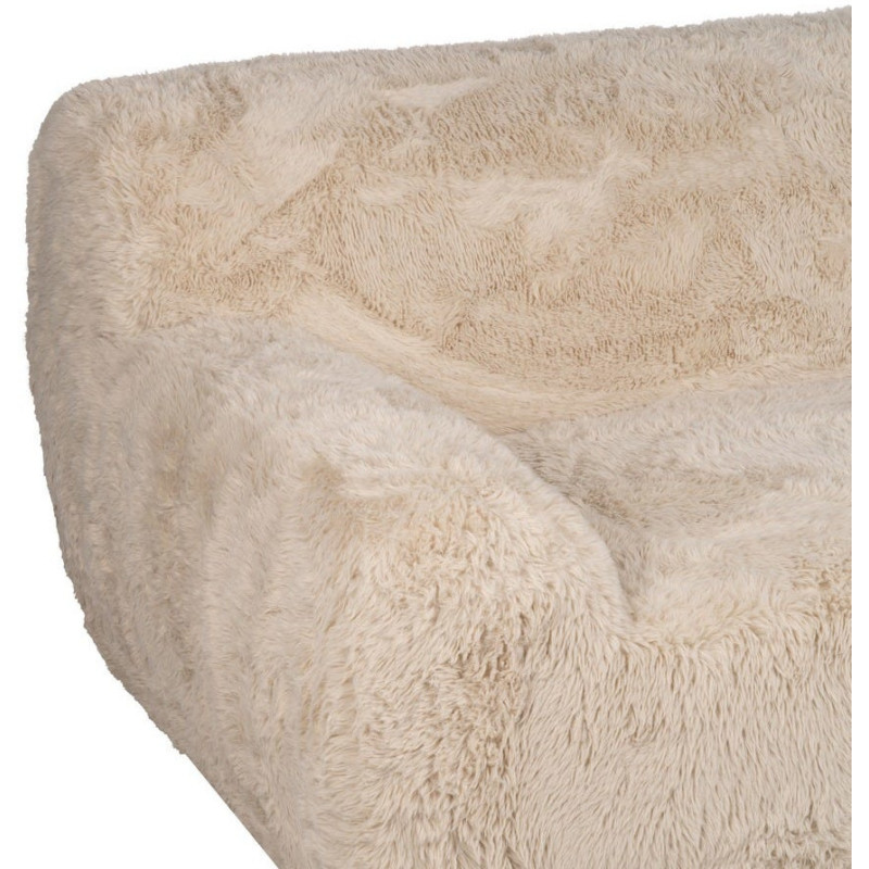 Canapé original Bouclette 3 places en Tissu Beige Bouclé Bois MDF Unai - 4