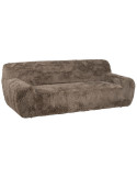 Canapé 3 places taupe foncé en tissu doux 240 x 107 x 79,5 cm Unai
