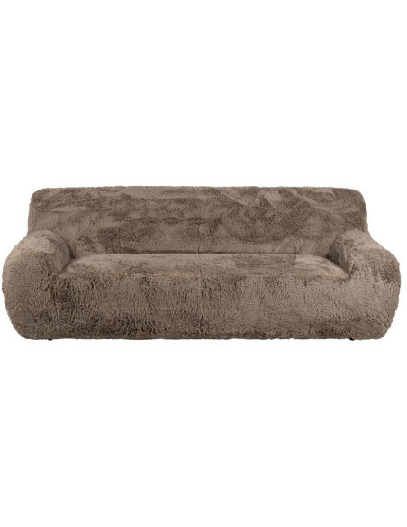Canapé original Bouclette 3 places en Tissu Taupe Bouclé Bois MDF Unai - 3