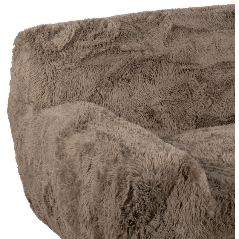 Canapé original Bouclette 3 places en Tissu Taupe Bouclé Bois MDF Unai - 5